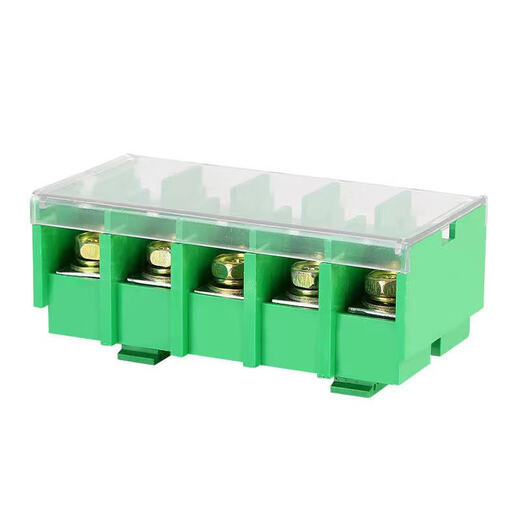 Cast solid rail type terminal block voltage terminal block flame retardant universal connector terminal block JF5-4/5 copper (32A/5 positions)