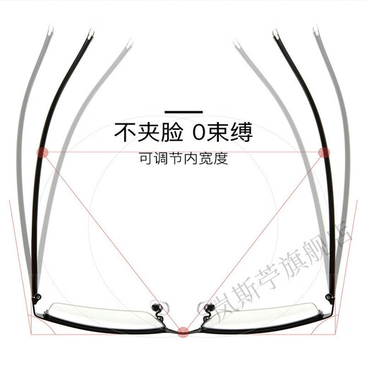 Myopia glasses men's half-frame anti-blue light photochromic glasses fashionable business flat anti-fog finished glasses customized 1.56 aspherical + anti-blue light black half frame