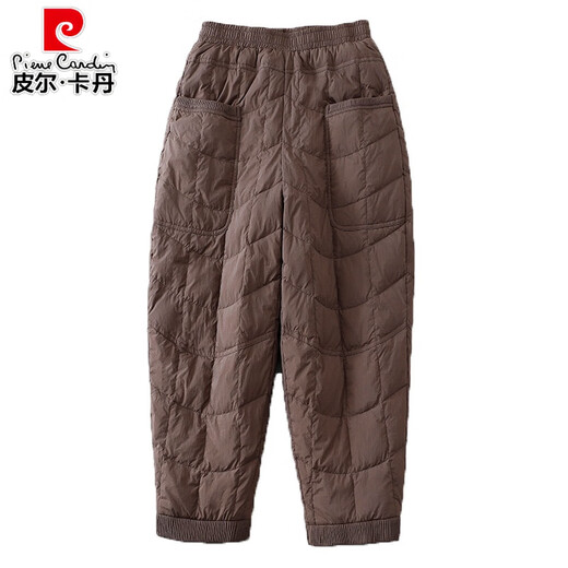 Pierre Cardin loose and light outer wear down cotton pants mom casual pants 2026 winter new minus 40 degree cold proof harem pants black mom winter clothes/middle-aged women winter clothes/fat 2XL 140-160Jin Jin equals 0.5 kg