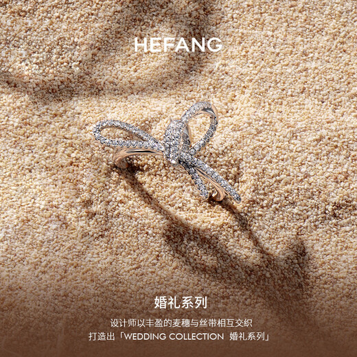 HEFANG Hefang Jewelry Ribbon Bow Ring Women's Tail Ring Light Luxury High-end Birthday Gift for Girlfriend Silver 18#