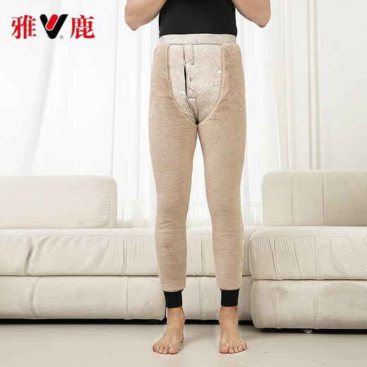 Yalu Men's Cotton Pants Plus Velvet and Thickened Wool Warm Pants Women's Slim Knee Guard High Waist Extra Thick Northeast Cold-Resistant Middle-aged and Elderly Cotton Pants Dark Gray Men's 2XL