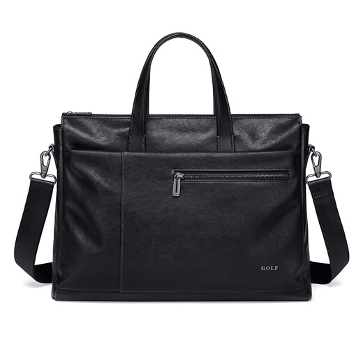 Golf (GOLF) business briefcase men's soft leather handbag 15.6/16 inch computer bag office business trip shoulder crossbody bag