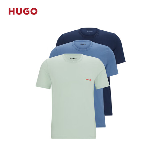 Hugo [camiseta del sótano set de tres piezas] Logotipo de algodón de primavera y verano de la algodón de verano Camiseta de manga corta 983 XL