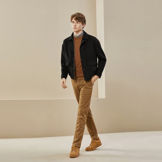 Qipai Corduroy Men's Lapel Jacket Winter Thick Fashion Casual Wool Double-sided Woolen Jacket