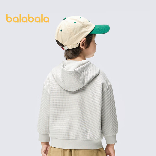 Balabala children's clothing boys' coats children's tops 2025 spring hooded waffle fashion trend 209125105102