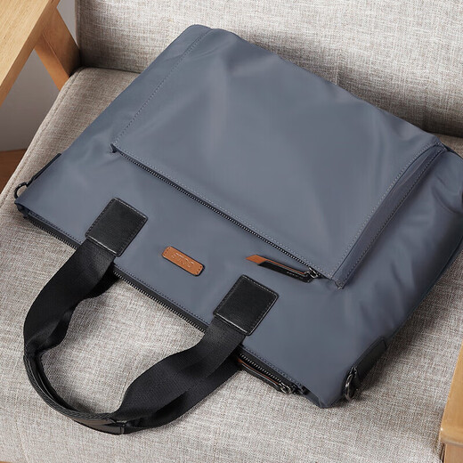 Golf GOLF business briefcase men's large-capacity handbag men's 15-inch laptop bag lightweight casual shoulder crossbody bag horizontal briefcase 5I768317J Gray