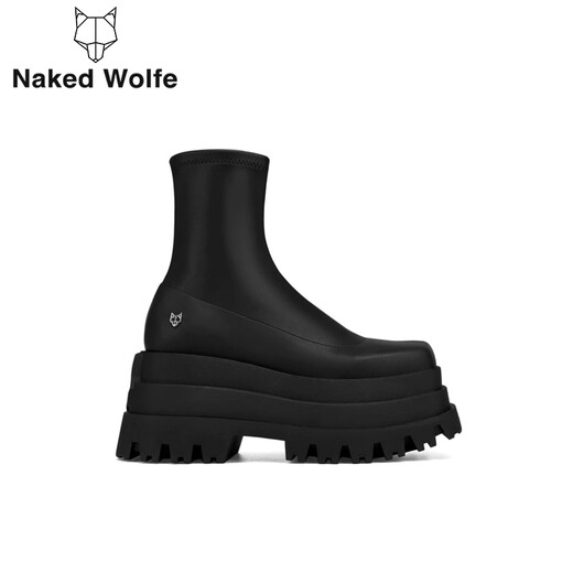 Nackte Wolfe/freche Martin-Stiefel für Frauen mit mittlerer Röhrenhöhe, die neue Frauenstiefel mithilfe von Nakedwolfe Black 36 schlägen. 36