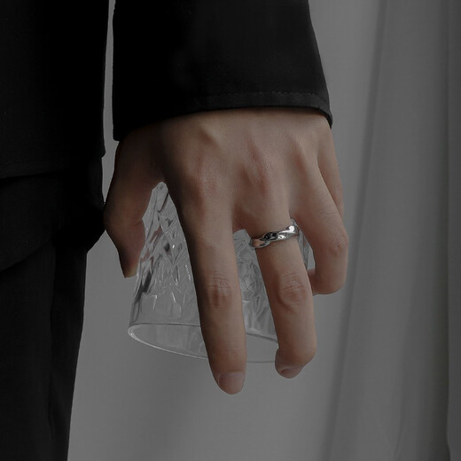 QMXD free engraving Möbius ring men's trendy hip-hop retro open men's single ring tail ring for boyfriend