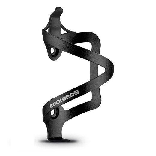 ROCKBROS Bicycle Aluminum Water Bottle Cage Integrated Mountain Bike Water Cup Holder Cycling Equipment Bicycle Accessories Unilateral Style - Black (With Screws + Tools)