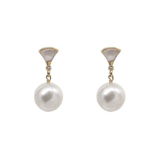 Warme Farben high-end imitation pearl earrings for women, elegant and fashionable earrings for women, French retro niche earrings, birthday gifts for women, shell earrings