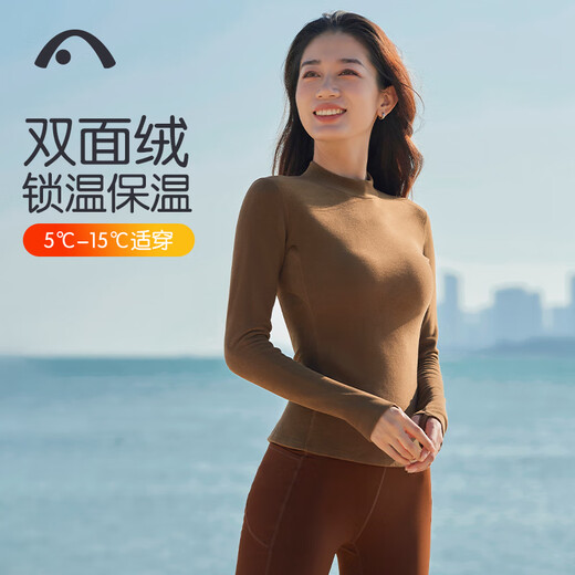 Aixiabu autumn and winter velvet warm yoga clothing tops for women long-sleeved high-end professional shaping slimming Pilates sports fitness clothing A24400QRA fruit green L