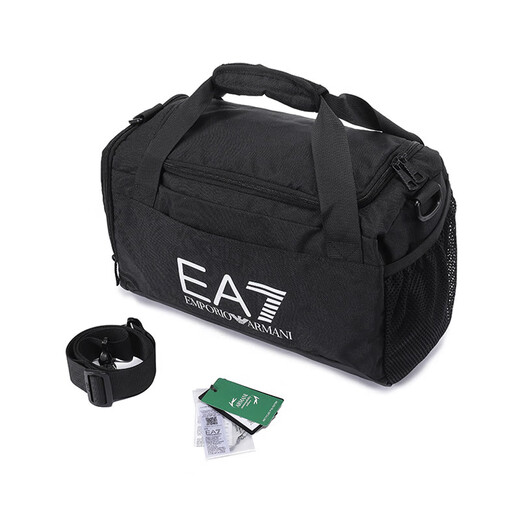 Armani (Armani) EA7 Herren/Frauen neutrales Handheld One-Shoulder Crossbody Bag Training Gymbagentasche 7x000012 AF12157 UC001 Schwarzer Logo-Offset-Druck