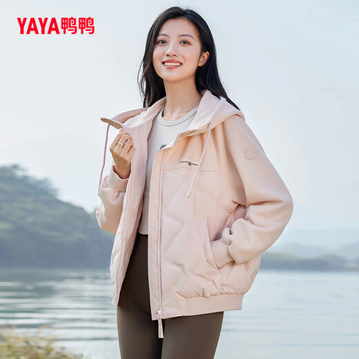 YAYA lightweight hooded short women's down jacket winter simple solid color women's fashion jacket