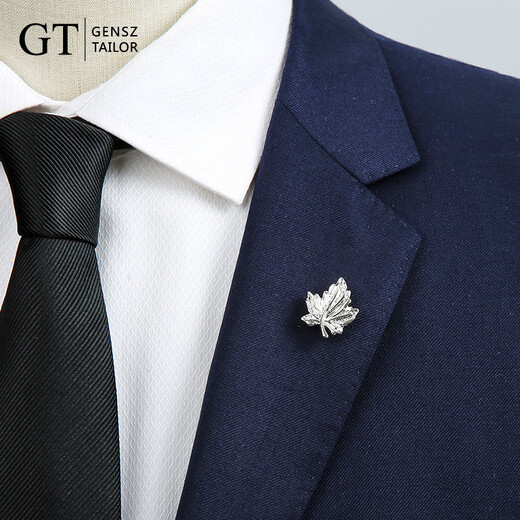 Shencheng GT Shencheng Fashionable Retro Maple Leaf Brooch Men's Business Suit Corsage Personalized Versatile Suit Decoration Lapel Pin Gold