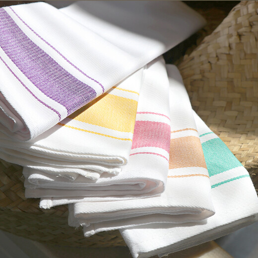 Luoshi hotel cotton mouth cloth 35*50cm* mixed color 5-pack glass wiping cloth special towel wine glass wiping cloth