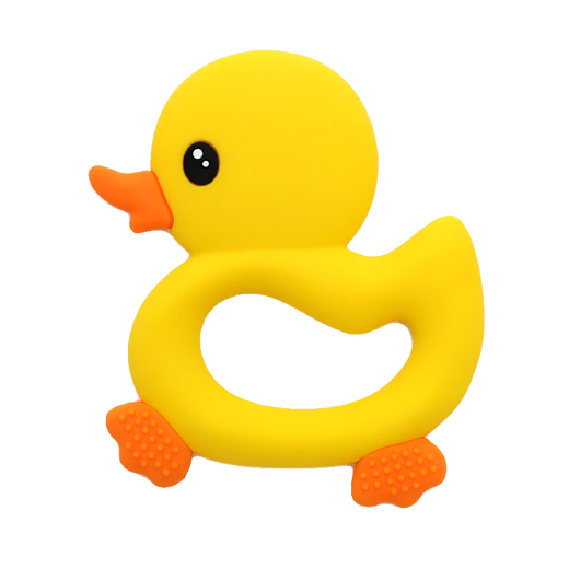 Yusenyi baby silicone duck teether one-year-old baby comfort toy anti-eating hand molar stick can be boiled and chewed sunshine yellow