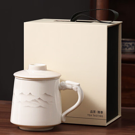 Eight Thousand Lines Tea Cup Ceramic Tea Cup Tea Water Separation Personal Mid-Autumn Festival Gift Teacher Men's Holiday Souvenir Gift