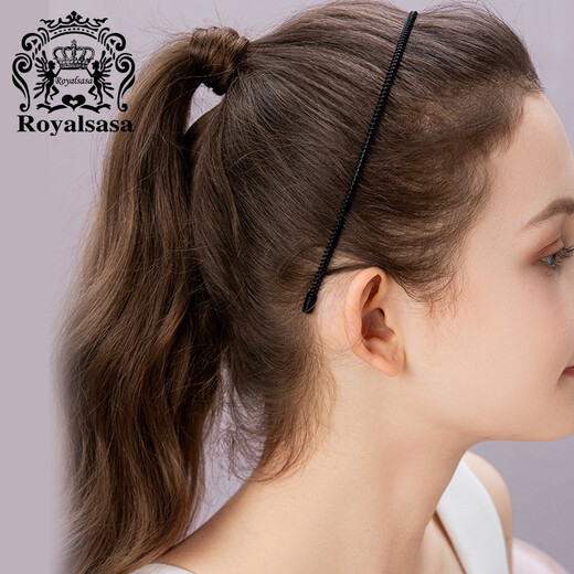 Royalsasa Spring Face Wash Headband Korean Style Simple Adult Sports Headband Hair Accessories Men and Women Hair Cave Black BL