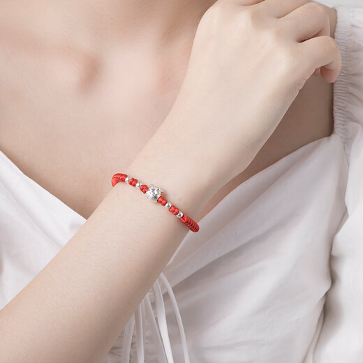 Clect Small Perfect Bracelet Women's 999 Pure Silver National Trend Chinese Braided Red String Zodiac Year Jewelry Birthday Gift Girlfriend