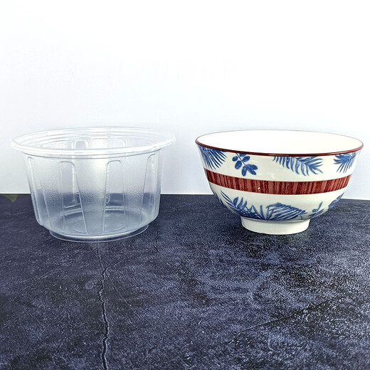 Household disposable bowl transparent plastic soup bowl family pack 20 pieces 500ml thickened supermarket quality barbecue tableware thickened bowl 5 pack total 100 pieces without lid