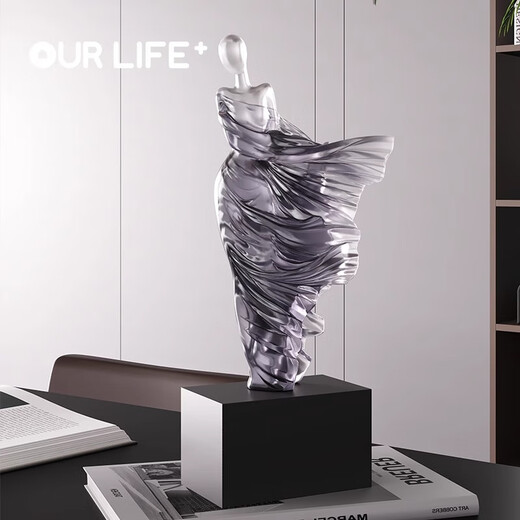 Olai Home Ancient Style Spring Breeze Phantom Character Art Ornament High-end Sculpture Living Room Study Entrance Wine Cabinet Home Accessories YZ Spring Breeze Phantom Girl-Ink Color