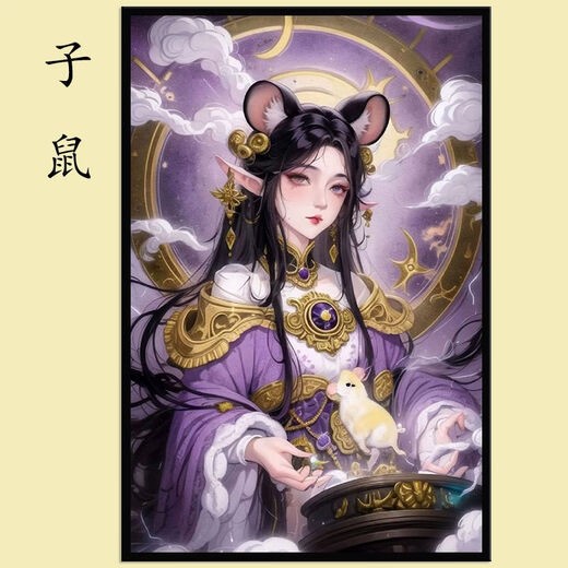Taoli Shijia Cartoon Animation Style chino Doce Puzzle Zodiac 1000 piezas con regalos de juguete para adultos enmarcados a mano Haizhu-Gift H844 1000 piezas de rompecabezas de madera (separación)