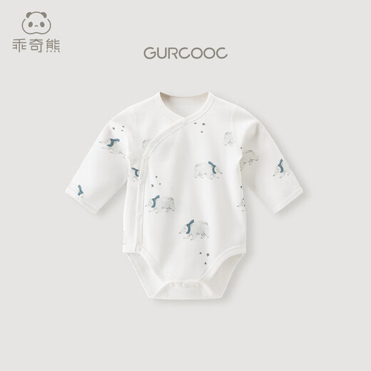 Guiqi Bear baby pure cotton jumpsuit autumn and winter newborn clothes triangle bag fart clothes baby haori autumn style pajamas