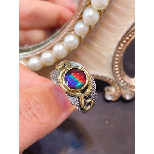 Bixiu Tang Natural Canadian Ammonite David Star Ring