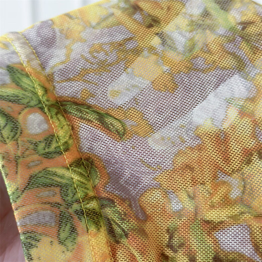 Xinhuang Mesh Sexy Printed Bag Panties Men's Transparent Breathable Ultra-Thin Thong Men's Mid-Low Waist Comfortable Yellow L