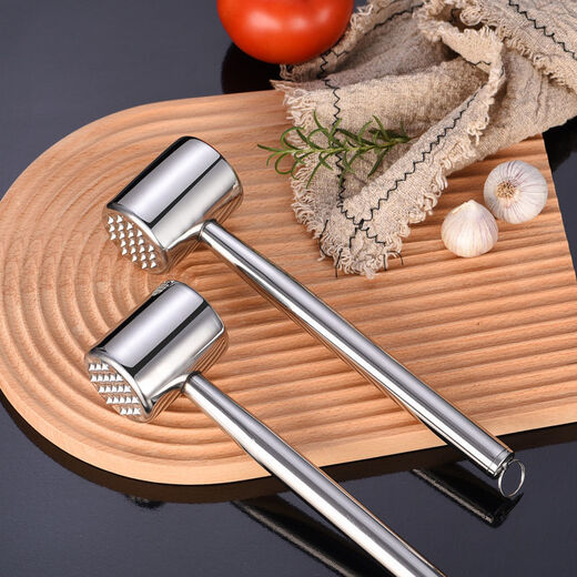 Henlu 304 stainless steel meat hammer solid steak pork hammer kitchen meat hammer household meat hammer tenderizer double-sided 304 thickened double-sided meat hammer