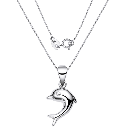 Pt.Charm Platinum Pt950 Little Dolphin Pendant Platinum Women's Clavicle Chain Pendant Chinese Valentine's Day Gift Platinum Pendant for Girlfriend Ready Stock National Inspection Certificate 1.0-1.1g