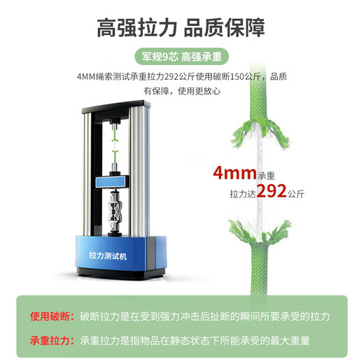 Luokeyan RL112 nine-core parachute rope, multi-functional survival parachute rope, bundled road rope, lost rope, black-5 meters