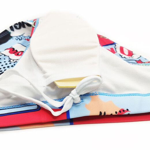 UXH men's youth briefs anime beach can add padded pants to prevent embarrassment boys youth children swimming equipment light blue L