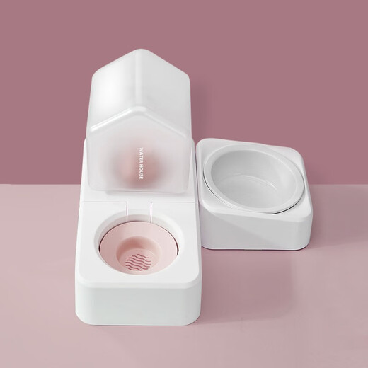 Nervous Cat Cat Bowl Ceramic Double Bowl Food Bowl Cat Drinking Bowl Dog Bowl Protects Cervical Vertebral Automatic Drinking Pet Supplies Anti-Tip Girl Powder Ceramic Double Bowl Anti-Tip, Does Not Wet Mouth, Universal for Cats and Dogs