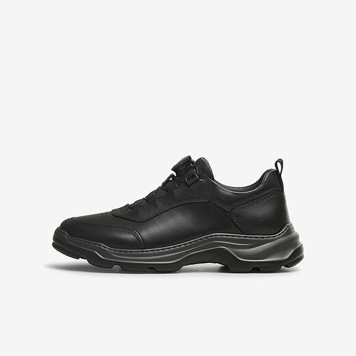 Tata (TATA) business casual sports shoes men's shoes genuine leather soft sole dad shoes 2025 spring new MEJ05AM5 black 40