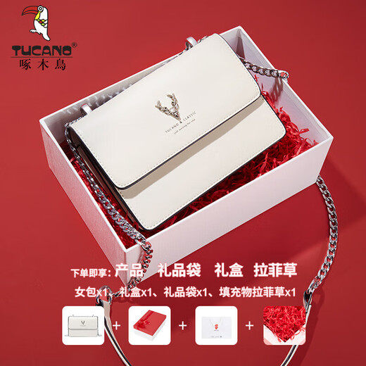 Woodpecker (TUCANO) bag women's 2025 cowhide chain small square bag single shoulder crossbody bag practical birthday gift for girlfriend