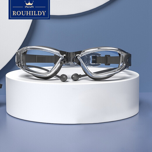 ROUHILDY swimming goggles men's anti-fog waterproof high-definition swimming goggles earplugs professional swimming cap myopia degree women's diving set equipment transparency degree contact customer service or remarks