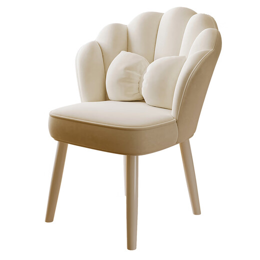 Mexueer net red petal chair home girls bedroom dressing table stool light luxury high-end master bedroom backrest manicure off-white petal backrest high elastic sponge white