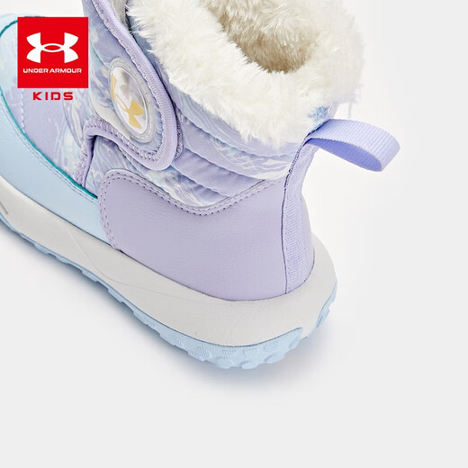 Under Armor boys and girls warm winter cotton shoes anti-collision wear-resistant warm sports snow boots 2442507 purple/blue size 33