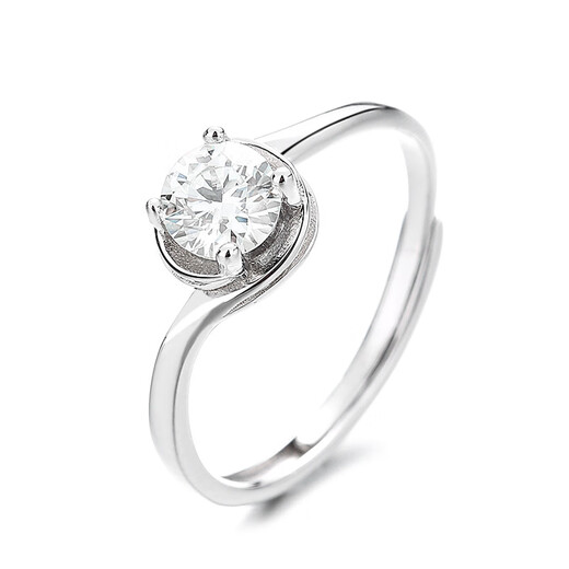 EothPT950 Platinum Moissanite Diamond Ring Girls Light Luxury Niche Live Valentine's Day 520 Birthday Gift for Girlfriend PT950 Platinum Moissanite Ring + Certificate