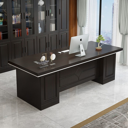 Zimulin Chinese boss desk desk combination with lockers simple modern office furniture executive desk 2.0 meters (classic red)