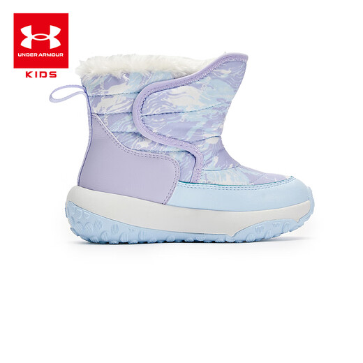 Under Armor boys and girls warm winter cotton shoes anti-collision wear-resistant warm sports snow boots 2442507 purple/blue size 33