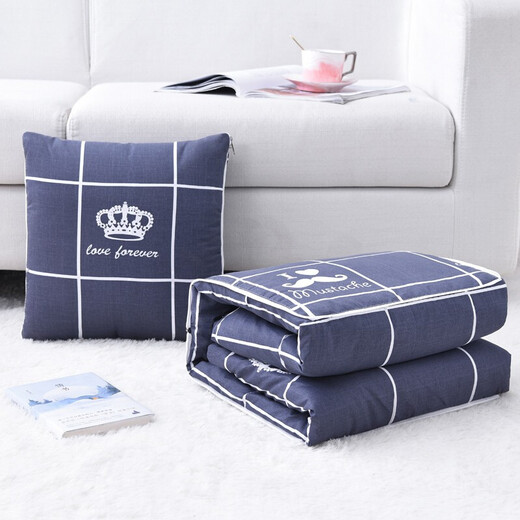 Ivy pillow quilt two-in-one car pillow cushion waist back car folding quilt 100*150 gray crown