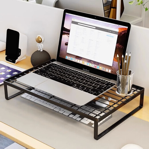 Nifeng Computer Rack Laptop Cooling Rack Computer Raised Table Desktop Monitor Bracket Suspended Base BBQ Rack Upgraded Bold - Medium Black Compensation for Damage