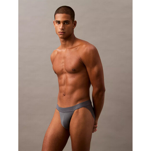 Calvin Klein men's low-rise thong, fashionable and close-fitting, elastic logo belt, CK trendy design NB3855 Turbulence- 1 piece S
