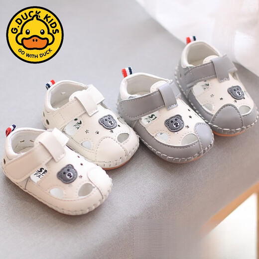 G.duck baby sandals summer baby shoes men's soft sole non-slip one year old infant shoes 6-12 months female toddler shoes 8 ZB-10 gray 15 inner length 11.5 cm