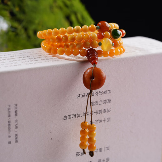 Longyin Beeswax Bracelet Amber Bracelet for Women and Men Multiple Circles with Jasper Southern Red Turquoise Birthday Gift MZ About 5.5mm