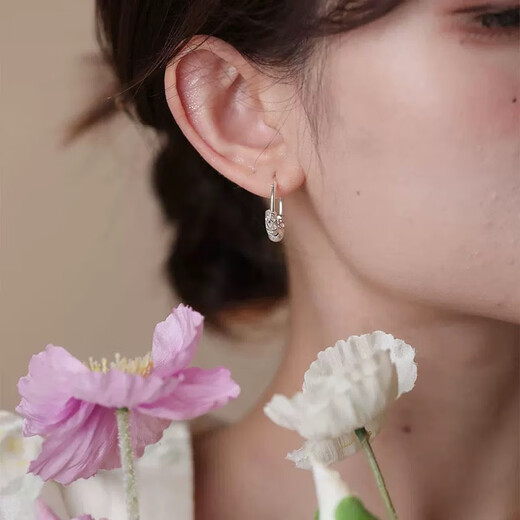 Tiaoqiu s999 sterling silver stud earrings for women 2025 new ear nourishing rings, temperament, high-end, simple, suitable for big faces, slimming temperament, lucky earrings, 2 special packages