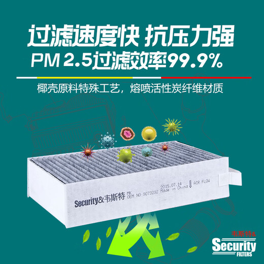 韦斯特活性炭空调滤清器滤芯空调格 比亚迪车系 带碳空调滤MK6172 比亚迪宋Pro EV