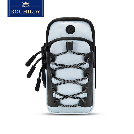 ROUHILDY running mobile phone arm bag outdoor mobile phone bag men's and women's universal sports mobile phone arm bag wrist bag waterproof mobile phone bag light blue